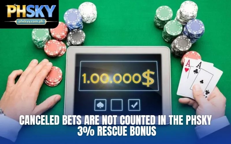 Canceled bets are not counted in the PHSKY 3% Rescue Bonus
