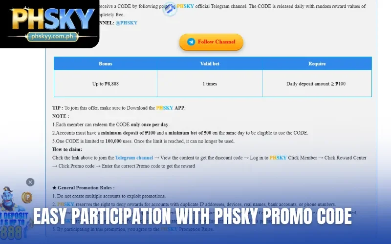 Easy participation with PHSKY Promo Code