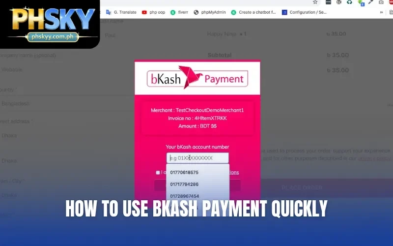 How to use bkash payment quickly