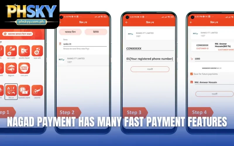 Nagad payment has many fast payment features