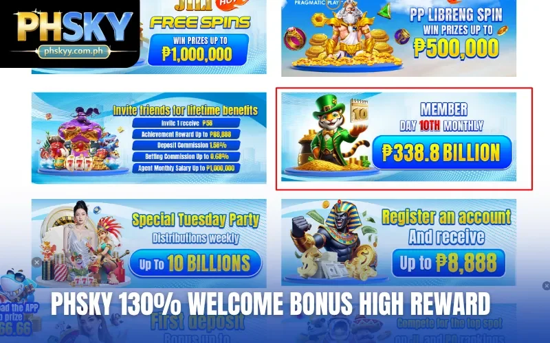 PHSKY 130% Welcome Bonus high reward