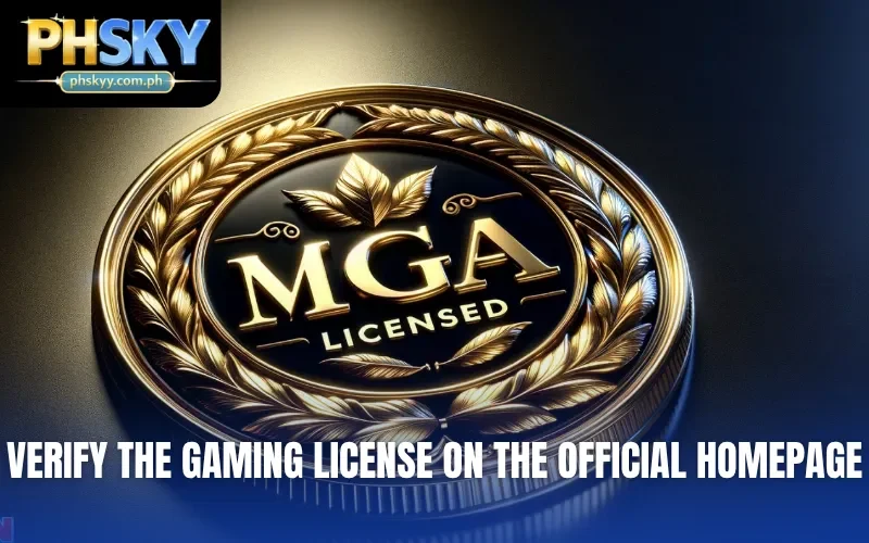 Verify the Gaming license on the official homepage