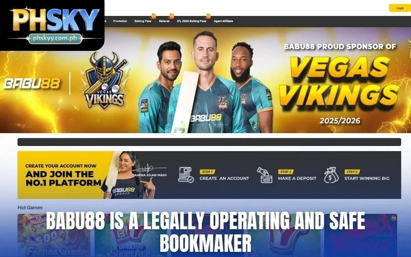 Babu88 is a legally operating and safe bookmaker