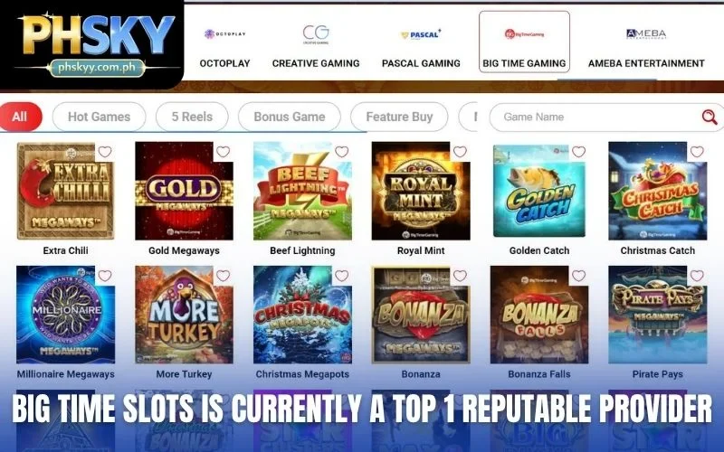 Big Time Slots is currently a TOP 1 reputable provider