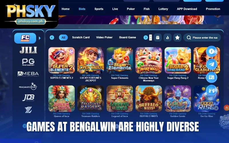 Games at Bengalwin are highly diverse