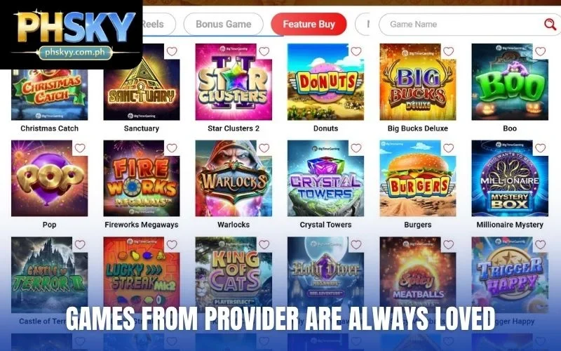 Games from provider are always loved