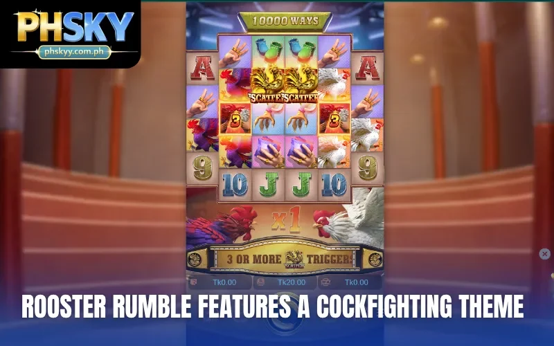 Rooster Rumble features a cockfighting theme