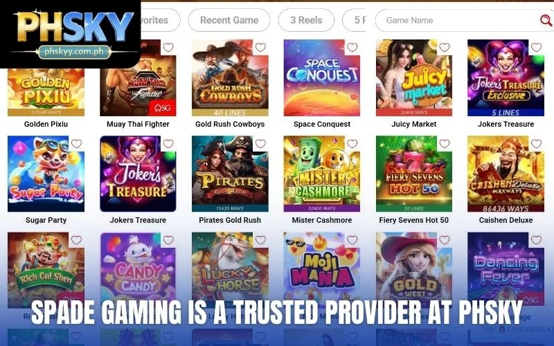 Spade Gaming is a trusted provider at PHSKY