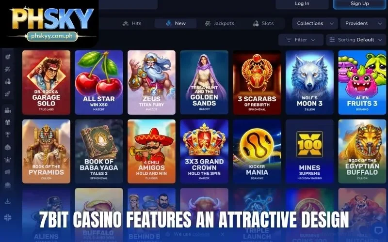 7bit Casino features an attractive design