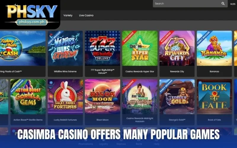 Casimba casino offers many popular games