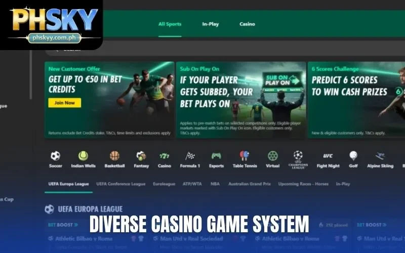 Diverse casino game system