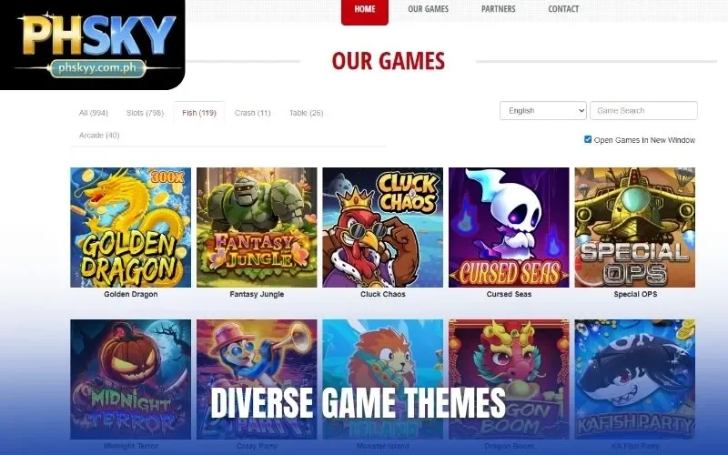 Diverse game themes