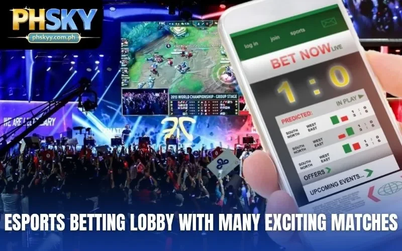 Esports betting lobby with many exciting matches