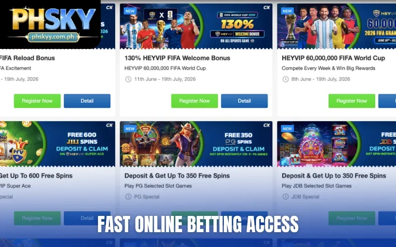 Fast online betting access