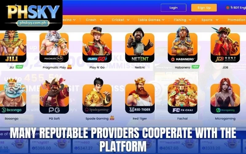 Many reputable providers cooperate with the platform