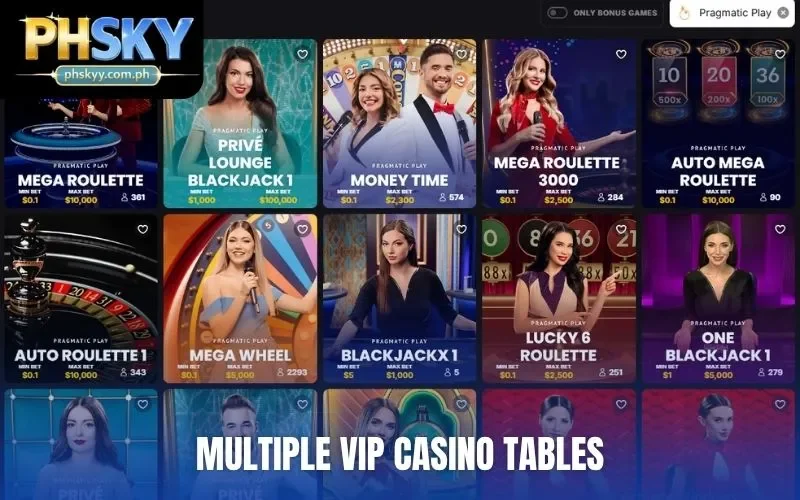 Multiple VIP casino tables