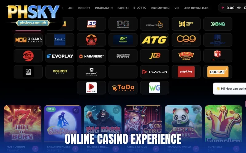 Online casino experience