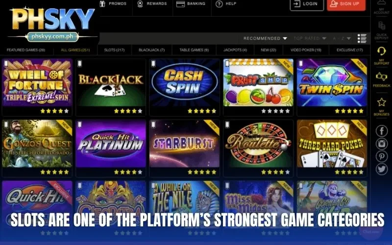 Slots are one of the platform’s strongest game categories