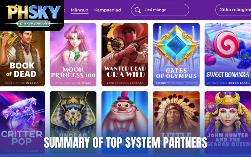 Summary of Top System Partners